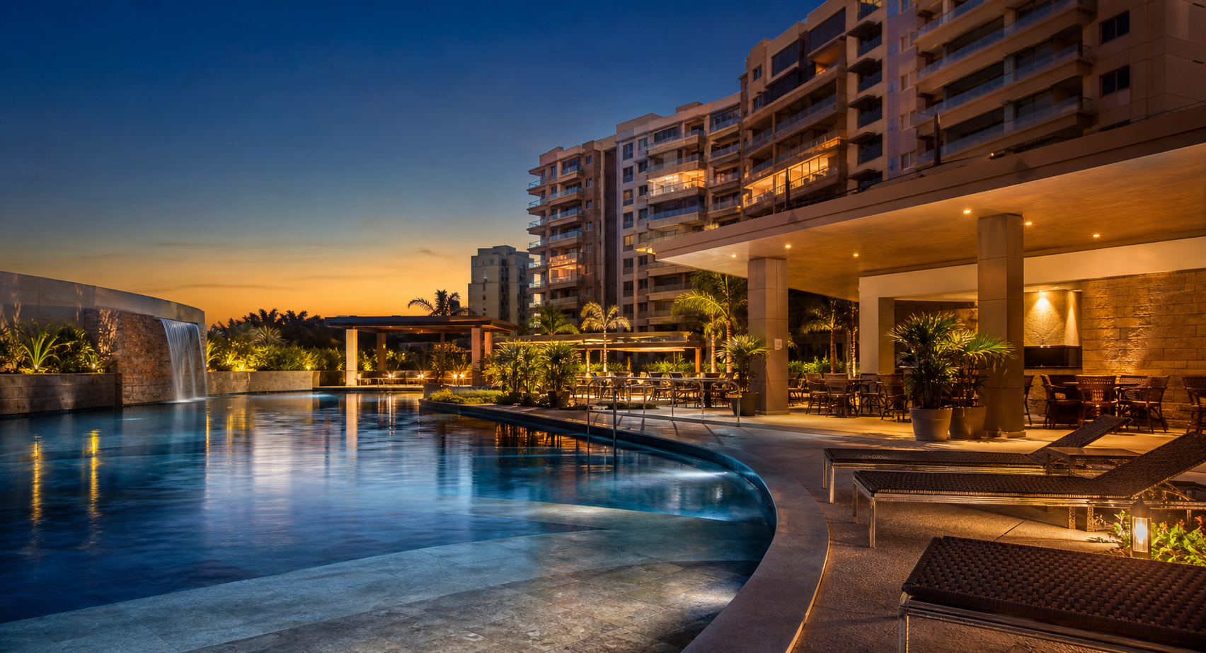 Resort com piscinas termais e apartamentos para temporada